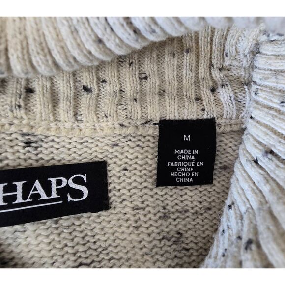 Chaps Fishermans Sweater Men's Sz M - Picture 4 of 8
